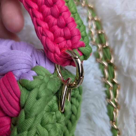 NEW Chunky Knit Crochet Crossbody Bag – Colorful, Unique & Handmade Look! - Picture 11 of 14